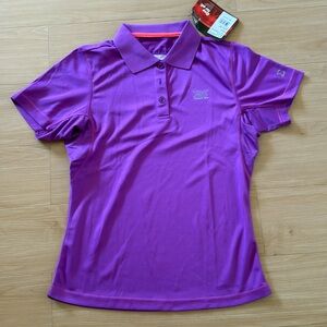 ATHLETIC WOMENS ACTIVEWEAR  MULTISPORT COLLARED LIGHTWEIGHT POLO SHIRT PURPLE SM